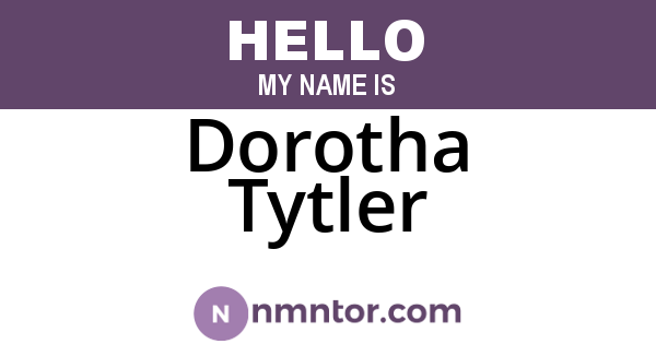 Dorotha Tytler