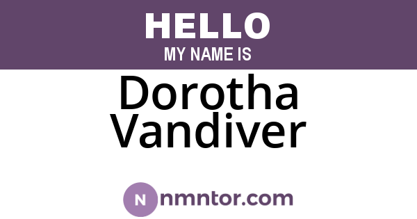 Dorotha Vandiver
