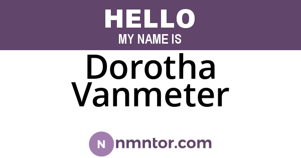 Dorotha Vanmeter