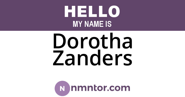 Dorotha Zanders