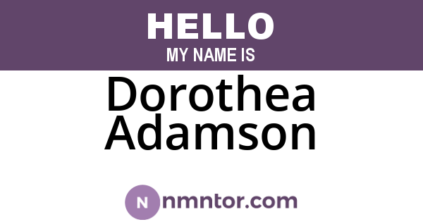 Dorothea Adamson