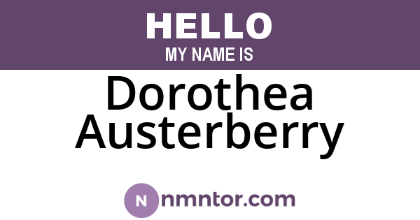 Dorothea Austerberry