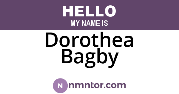 Dorothea Bagby