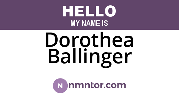 Dorothea Ballinger