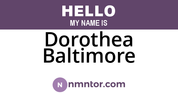 Dorothea Baltimore