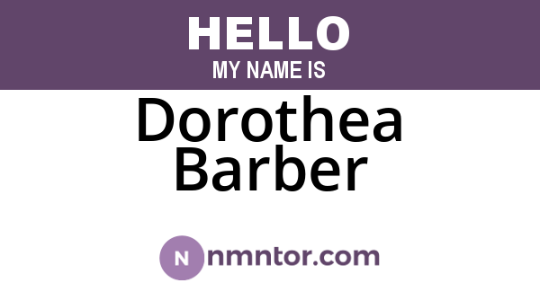Dorothea Barber