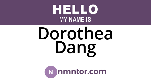 Dorothea Dang