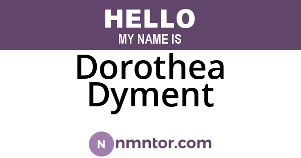 Dorothea Dyment