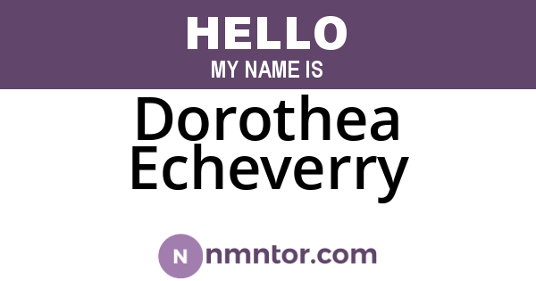 Dorothea Echeverry