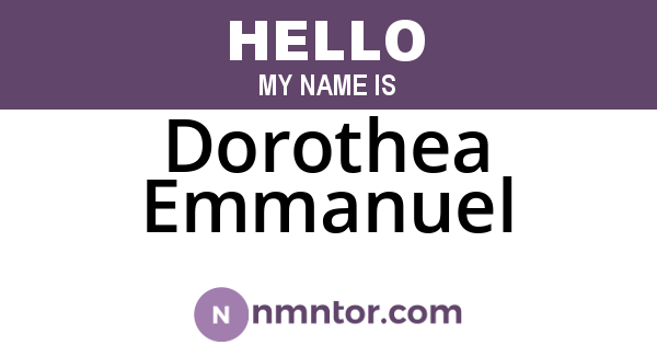 Dorothea Emmanuel