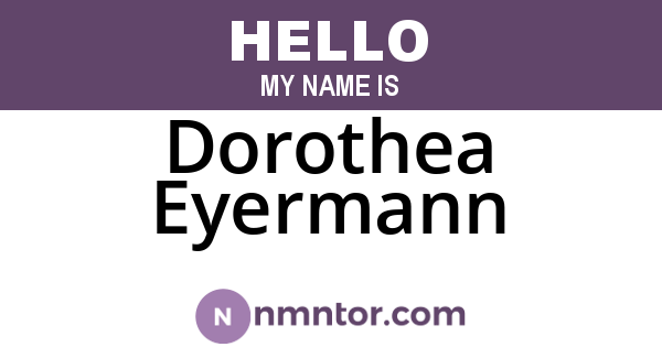 Dorothea Eyermann