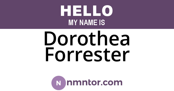 Dorothea Forrester