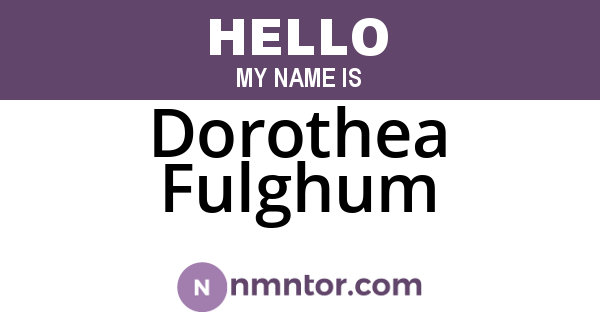 Dorothea Fulghum