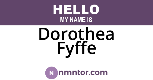 Dorothea Fyffe
