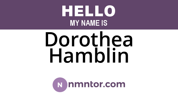 Dorothea Hamblin
