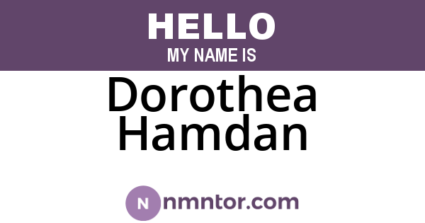 Dorothea Hamdan