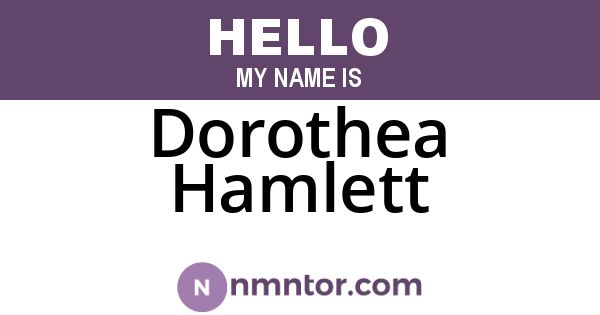 Dorothea Hamlett