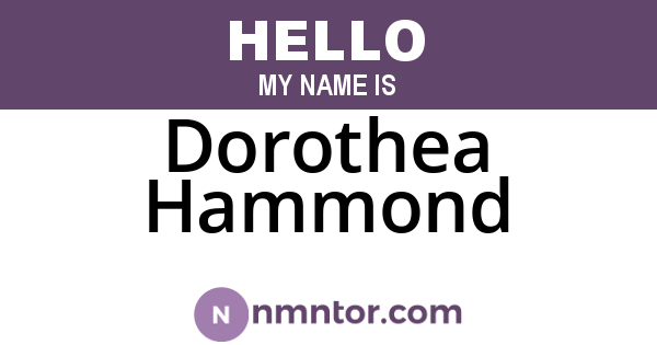 Dorothea Hammond