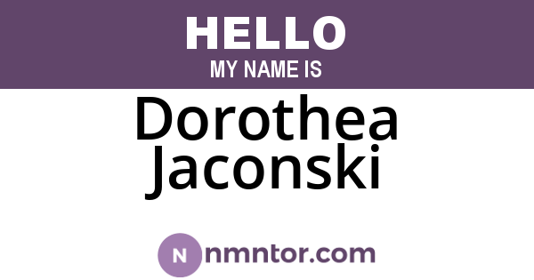 Dorothea Jaconski