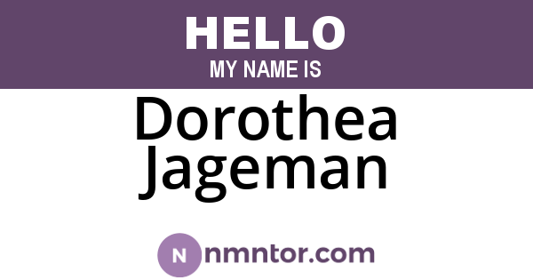 Dorothea Jageman