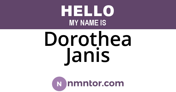 Dorothea Janis