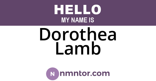 Dorothea Lamb
