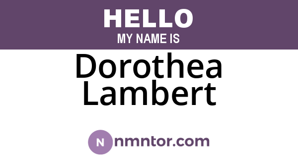 Dorothea Lambert