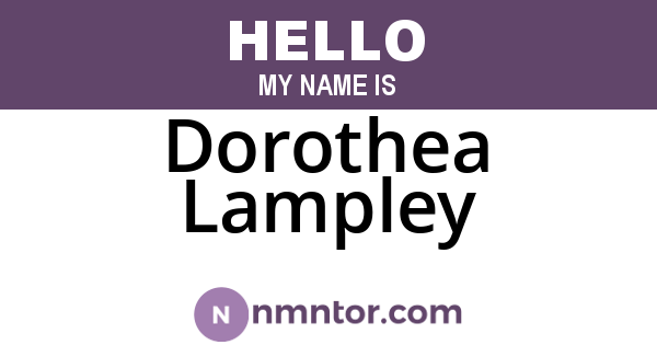 Dorothea Lampley