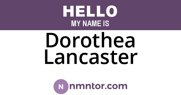 Dorothea Lancaster