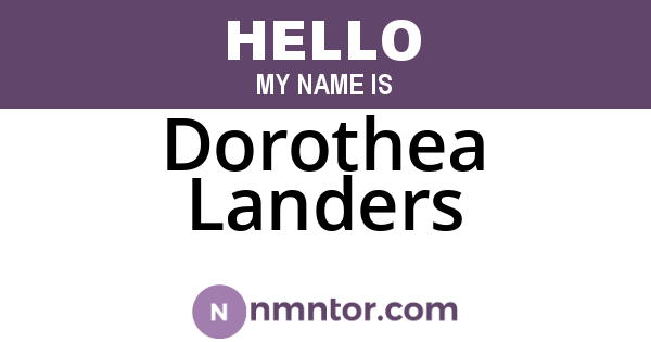 Dorothea Landers