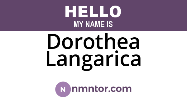 Dorothea Langarica