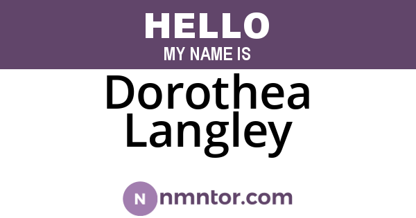 Dorothea Langley