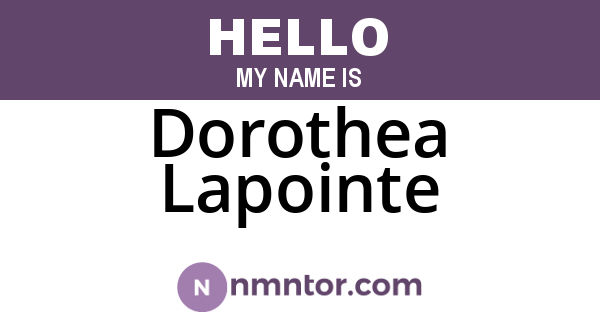 Dorothea Lapointe