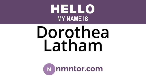 Dorothea Latham