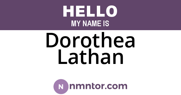 Dorothea Lathan