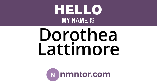 Dorothea Lattimore