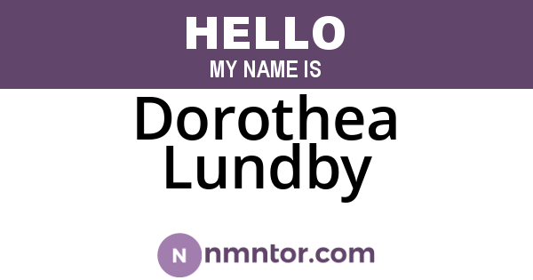 Dorothea Lundby
