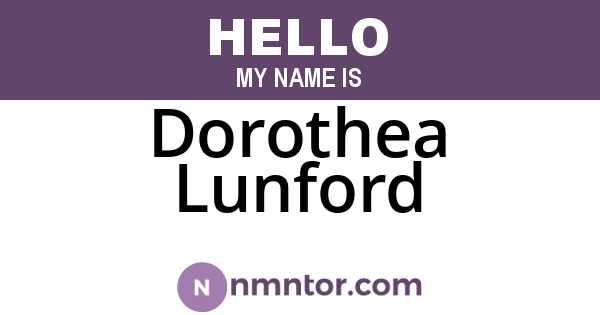 Dorothea Lunford