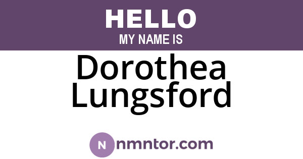 Dorothea Lungsford