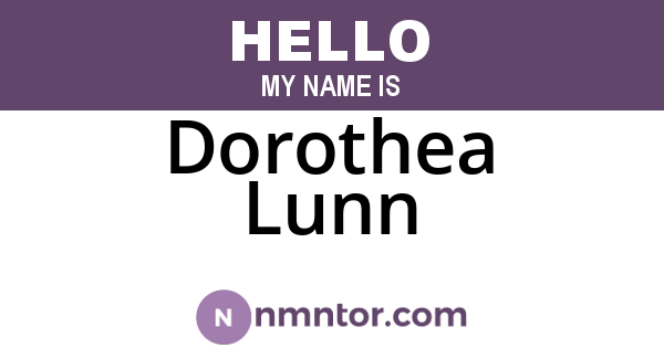 Dorothea Lunn