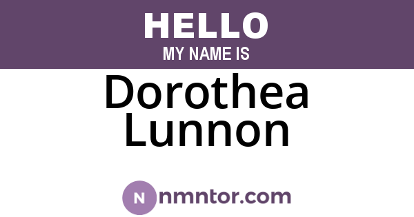 Dorothea Lunnon