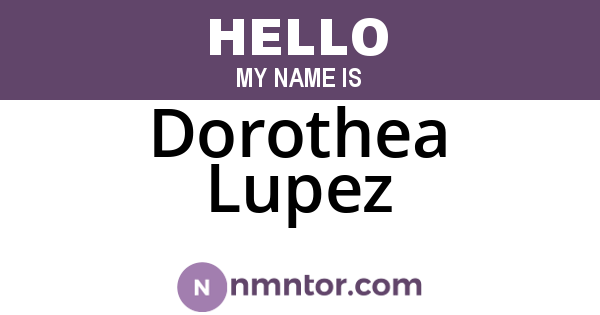 Dorothea Lupez