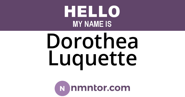 Dorothea Luquette