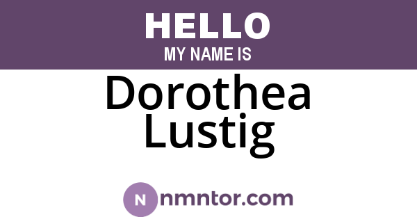 Dorothea Lustig