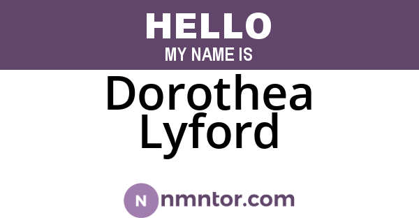 Dorothea Lyford