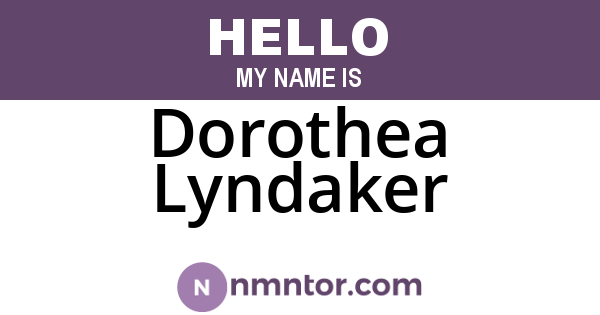 Dorothea Lyndaker