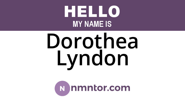 Dorothea Lyndon