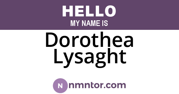 Dorothea Lysaght