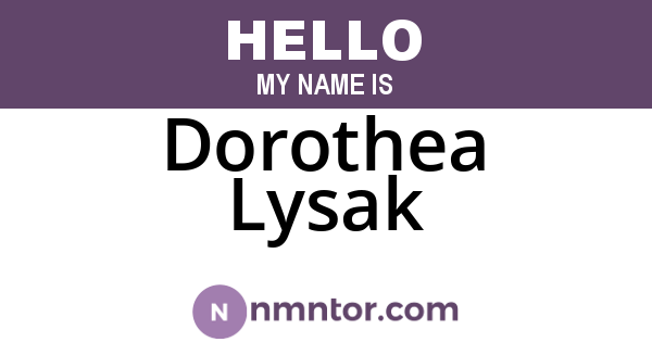 Dorothea Lysak