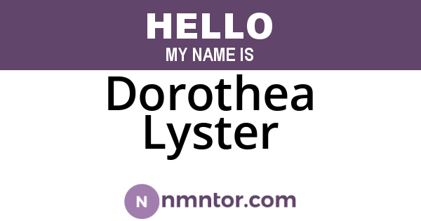 Dorothea Lyster